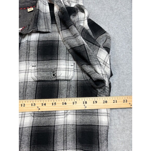 Woolrich Men’s Button‎ Up Shirt Buffalo Plaid White Black Size Medium - Picture 7 of 11